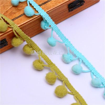 Factory Direct Sales Spot Supply Environmental Protection Vintage Fur Ball Lace Simple Ethnic Style Clothing Accessory Laces Wholesale