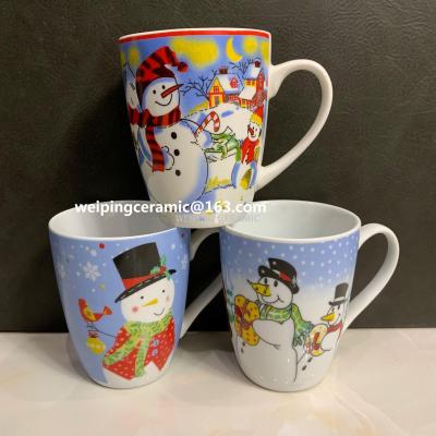 Ceramic Cup Factory Direct Sales New Bone China Milk Cup Coffee Cup Christmas Cup Drum Cup Can Be Customized Logo