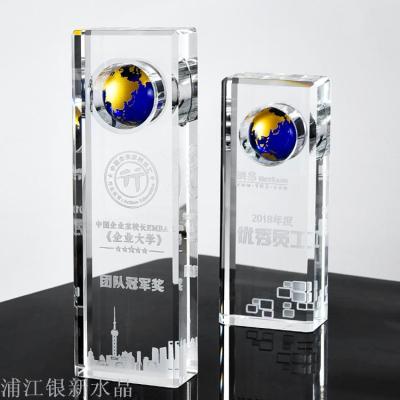 New Crystal Trophy Creative Costume Card Basketball Game Award Glass Medal Custom