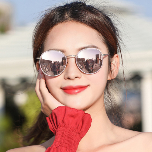 new sunglasses women‘s korean-style fashionable round frame ins glasses customized small face style street shooting internet celebrity sunglasses