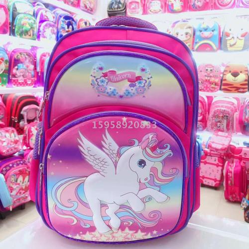 Factory Direct Schoolbag Backpack Cartoon Bag Backpack 3d Bag Children Bag Student Bag Gift Bag Trolley Bag 