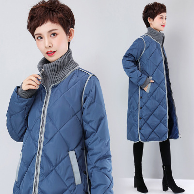 Down cotton jacket women's 2019 winter clothing new fashion Korean version of the long knee relaxed casual cotton jacket