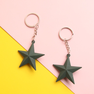 Factory Direct Sales Cartoon Cute XINGX Keychain PVC Flexible Glue Five-Pointed Star Key Ring Bag Charm Wholesale Custom