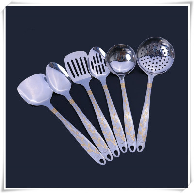Stainless Steel Soup Ladle Thick Colander Spaghetti Spoon Colander Fried Sieve Frying Fork Spoon Kitchenware Set