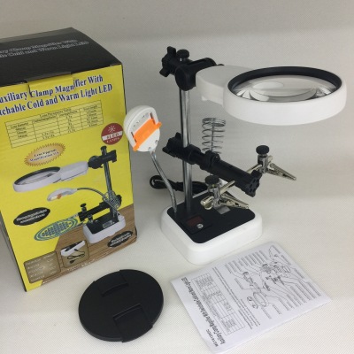 New multi-function LED auxiliary clamp iron bracket welding repair plug/desk clamp magnifier