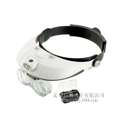 The new model with LED lamp magnifier ABS environmental protection plastic shell multiple power lens head wear magnifier