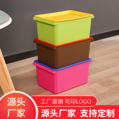 Factory Direct Sales Small Household Non-Airtight Crate 8L Color Matching Storage Box Storage Box Plastic Thickened