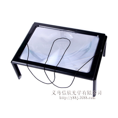 Creative shelf table Fresnel magnifier with LED lamp source home free hand magnifying reading glasses wholesale