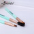 LaMeiLa Portable Green Handle Makeup Brush Set Eyeliner Brush Eye Shadow Brush Eyelash Curler 3 PCs Set E007