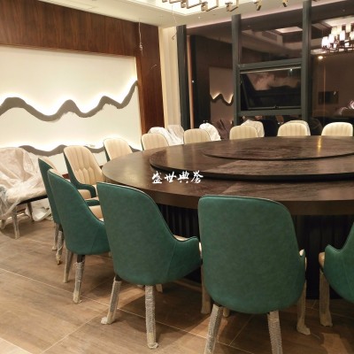  seafood hotel fashion dining chair theme restaurant light luxury chair club new Chinese style solid wood dining chairs