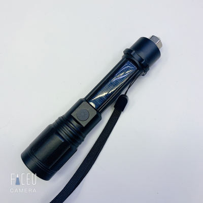 Solar Energy Multifunctional Strong Light Flashlight with Safety Hammer USB Long Range Flashlight