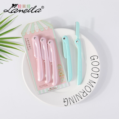 LaMeiLa Three Per Package Folding Eye-Brow Knife Macro Sharp Stainless Steel Women's Eyebrow Scraper Eyebrow Trimer A0878