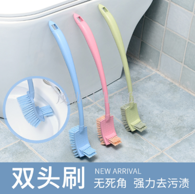 Double-sided thickened long handle decontamination toilet brush toilet brush toilet clean bend gap brush hygiene brush