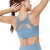 Amazon cross - border mesh stitching sports bra - style double - sided nylon running fitness back shock proof yoga bra
