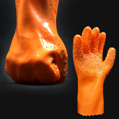 Zhengyu brand 668 pellet non - slip gloves catch fish gloves repair oil resistant and waterproof fish before orange anti - slip gloves