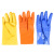 Kangnaimei 028 yellow dip plastic gloves 606PVC anti-slip 808 blue frosted resistance to oil thickening wear