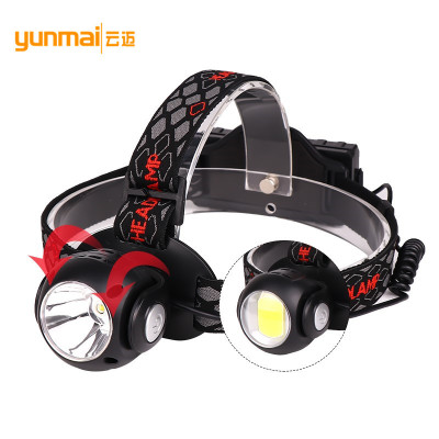 Cross-Border New Arrival T6 + COB LED Headlamp USB Charging Outdoor Strong Light Lighting Head 360 ° Rotating Work Light