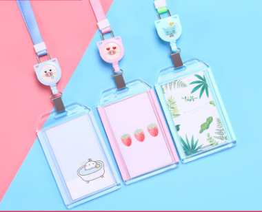 Acrylic back clip plastic expansion hanging rope chest card card set work card bus card student card work card