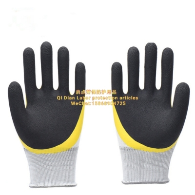 The Factory wholesale labor protection gloves impregnated breathable king double thickened wear - resistant, anti - skid site safety protective gloves