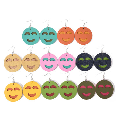2019 Creative New Smiley Face Expression Earrings Fashionable Cool Double-Layer Smiley Face Ear Buckle Ear Accessories Wholesale