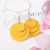 Factory Direct Sales Cool Simple Fashion Women's Circular Earrings European and American Style Retro Three-Layer Cowhide Large Wafer