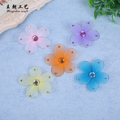 6cm round leaf drill plum blossom simulation color plum blossom handmade accessories to sample custom wholesale