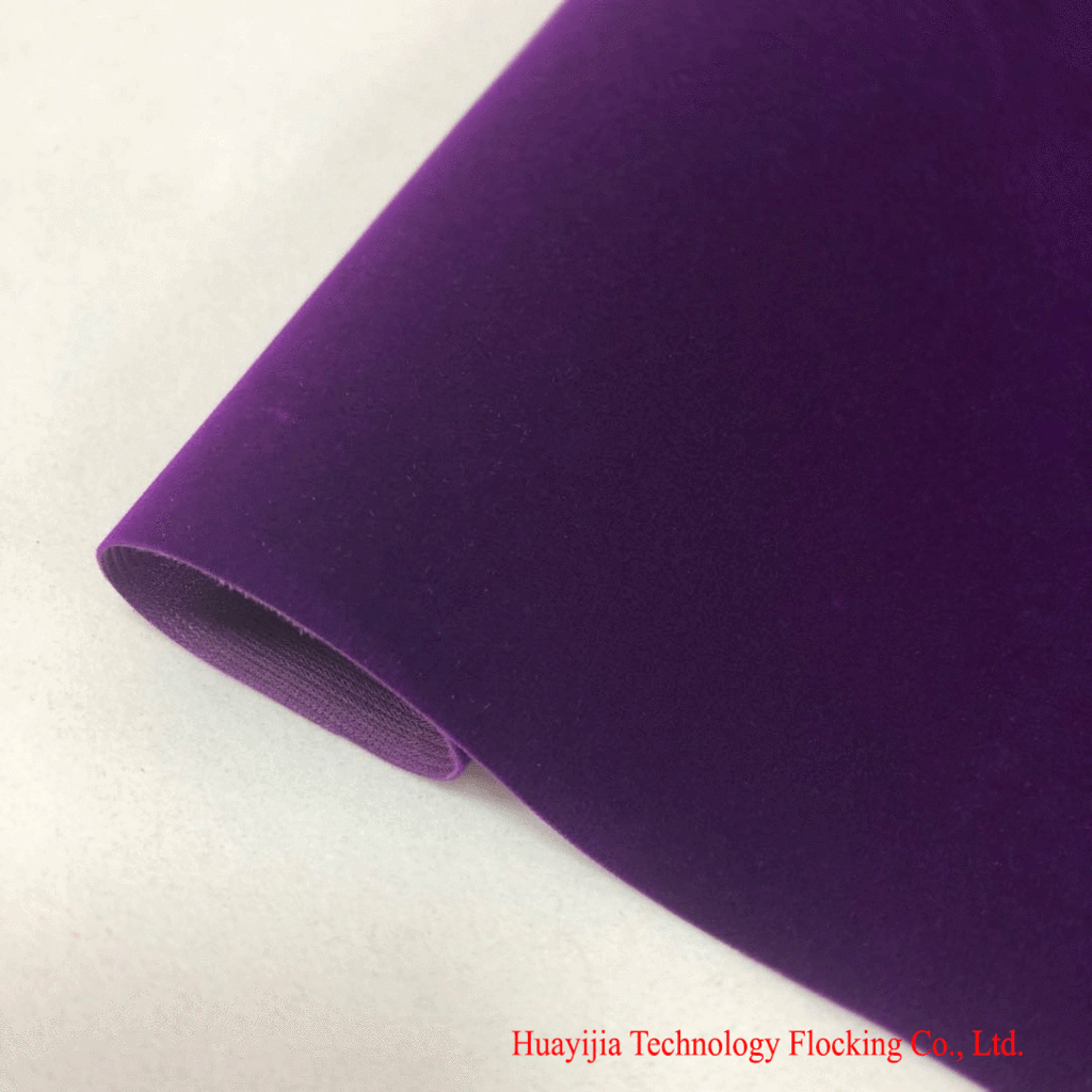 Faux Leather Fabric Beautiful Clothing Fabric Warp Knitted Bottom Flocking Cloth Bright Color No Fading No Lint