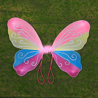 Manufacturers supply colorful butterfly wings children's day performance stage props color angel wings