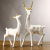 Nordic resin crafts geometric black and white gold horn elk ornaments simulation animal home decor living room decorations