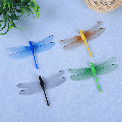 Dragonfly simulation 8.5cm accessories manual color PVC Dragonfly three-dimensional wall paste decoration manufacturers custom wholesale