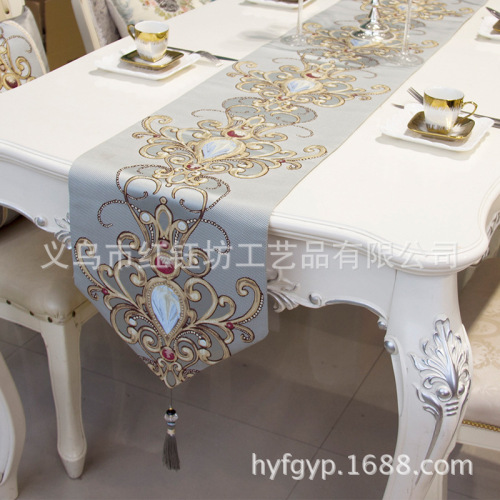 New House Simple European American Tea Table Runner Luxury Dining Table Fabric Decorative Cloth Tablecloth Tablecloth Bed Runner Bed Runner