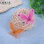 Supply 5.5cm bright powder 7 diamond butterfly handmade small butterfly accessories props to sample shop