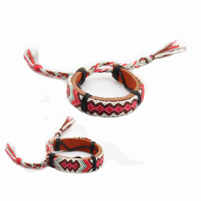 Korean edition real leather polyester wax thread cotton thread handmade bracelet manufacturers wholesale customization