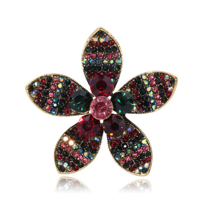 Cross-border sales of retro starfish set with diamond brooch in European and American fashion high-end temperament accessories corsage brooch