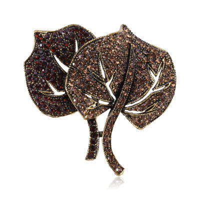 Wenihua new style Europe and America luxury temperament personality creative leaf brooch high-grade clothing accessories brooch brooch