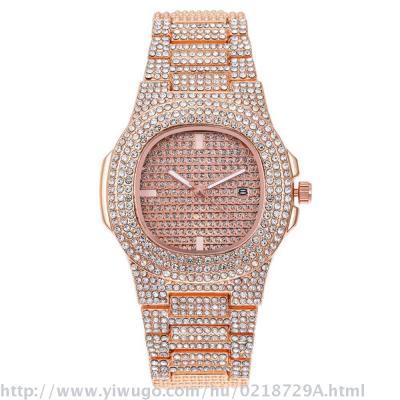 The new diamond large dial star alloy high-grade calendar men's and women's watches