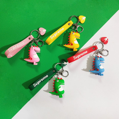 Cute little dinosaur key chain pendant automotive supplies doll hanging fashion female bag accessories hanging key acces