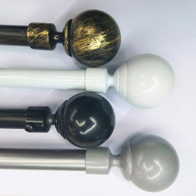 A OEM manufacturer direct export free size metal ball telescopic iron curtain rod Roman rod track