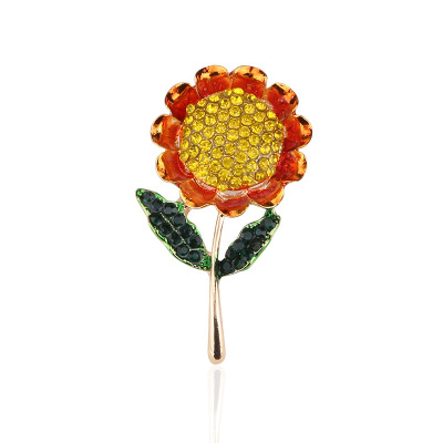 Retro Korean version of simple cardigan shawl button temperament sunflower flower brooch brooch individual drape coat accessories