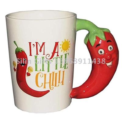 Slingifts 3D Pepper Mug Creative Hand Painted Ceramic Mugs Child Tea offee Cups Novelty Gifts Funny Chille Mug