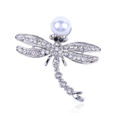 Brooch for women Japan and South Korea accessories jacket Brooch dragonfly pearl suit Brooch for women scarf shawl button big pin accessories