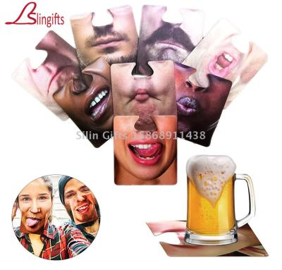 Slingifts 4PCS Set Box Club Face Coasters for Drinks Party Selfie Game Face Mats  Wearable Nose Funny Gag Gifts