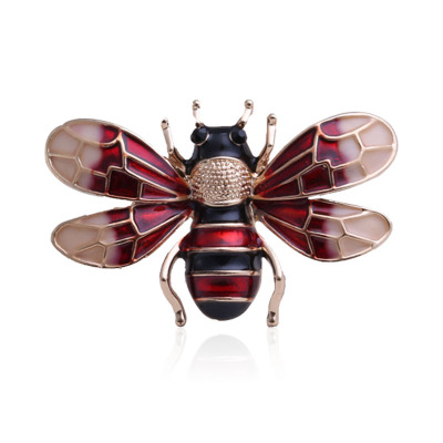 Factory direct sale foreign trade hot selling new oil painting small bee brooch fine men and women with the same style of insect corsage