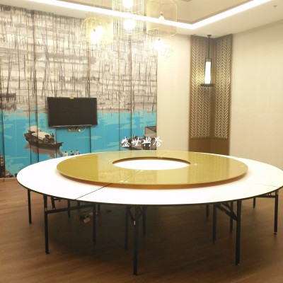 Shaoxing Ming restaurant luxury box 15-30 people electric table large motor paint glass electric turntable