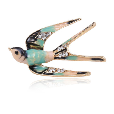 Drop oil swallow brooch cross-border special supply of hot-selling clothing and foreign trade brooch alloy animal brooch brooch spot