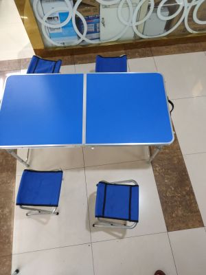 Folding table, student table; The desk. The Picnic table