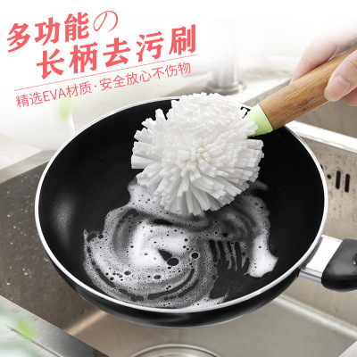 Bamboo Foam Cleaning Cup Brush long handle Thermo-Cup Brush high-end Bamboo manufacturers Direct Spot Foam bottle Brush