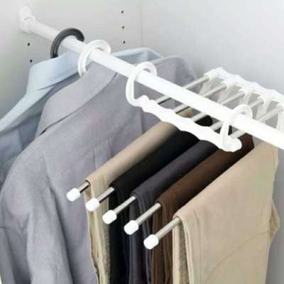 5 in Magical magic telescopic pants rack stainless steel multifunctional airing rack multilayer receive a fold to hang pants racks