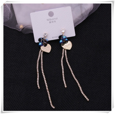 Korean Style Internet Celebrity Asymmetric Earrings 2019 New Trendy Earrings Women's Elegant Long Tassel Earings Set Earrings