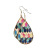 Alloy leather dropped flower totem, female PU printing retro simple temperament earrings